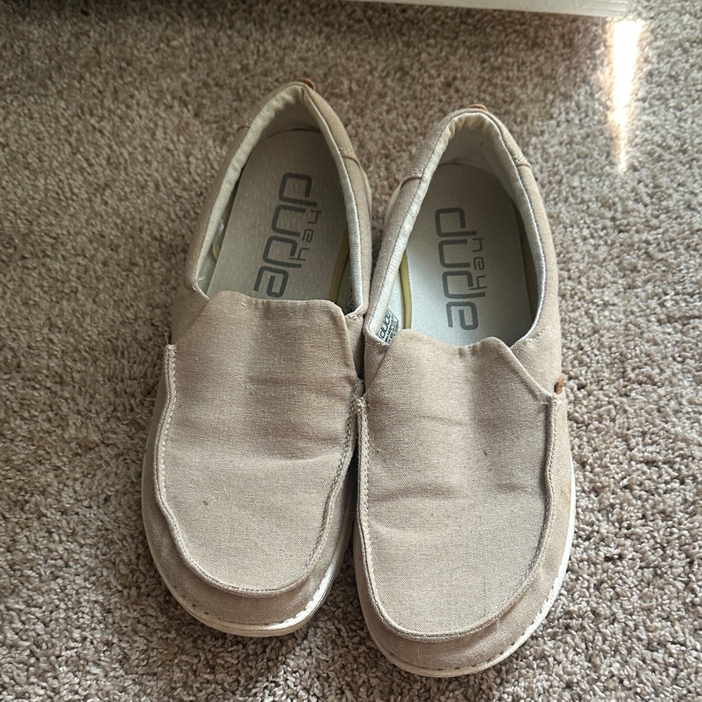 Hey Dude Beige Moccasins